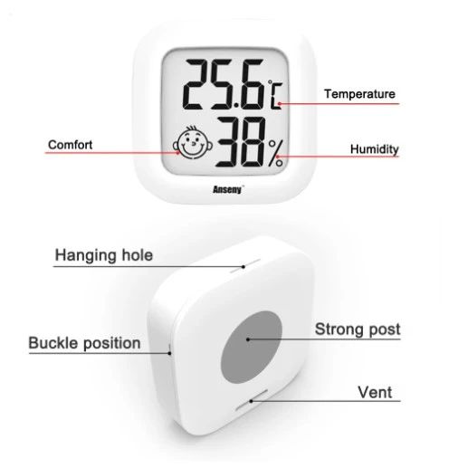 LCD Digital Thermometer Hygrometer Indoor Room Electronic Temperature Humidity Meter Sensor