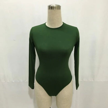 13 Colors Long Sleeve O Neck Casual Bodysuit Women Body Tops