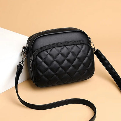 Diamond Lattice Women's Shoulder Bag Leather Female Crossbody Bags