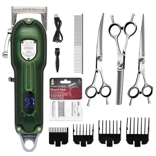 Professional Dog Hair Clipper All Metal Rechargeable Pet Trimmer Cat Shaver
