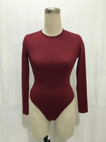 13 Colors Long Sleeve O Neck Casual Bodysuit Women Body Tops