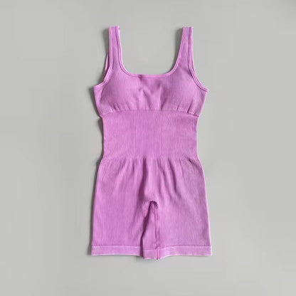 Women's Yoga Jumpsuits Ribbed One Piece Padded Tank Tops Rompers Sleeveless