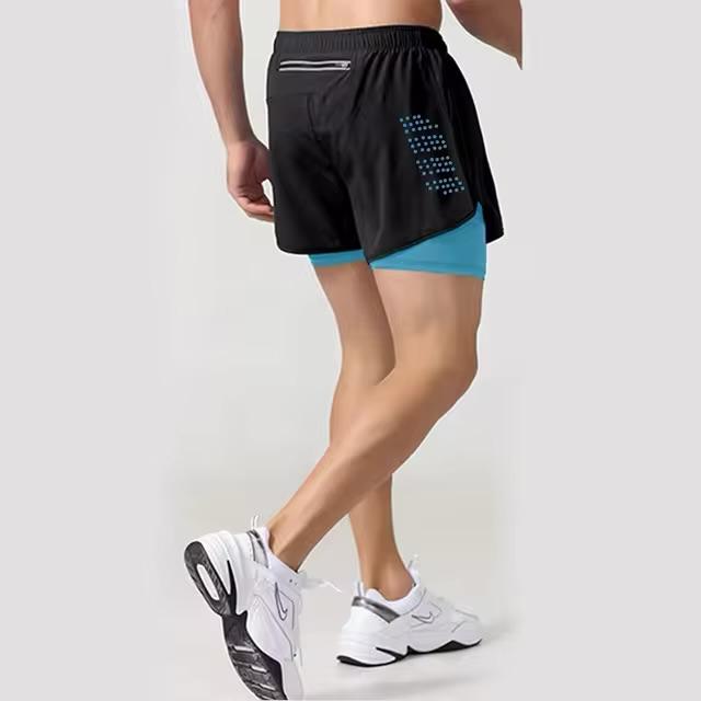 Sport Shorts Men Sportswear Double-deck Training Short Pant Summer