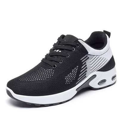 Breathable Lace-up Running Shoes for Women, Air Cushion Athletic Sneakers