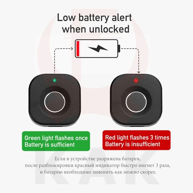 KAK Biometric Fingerprint Lock Black Keyless Cabinet Lock Smart Drawer Locks Anti-theft