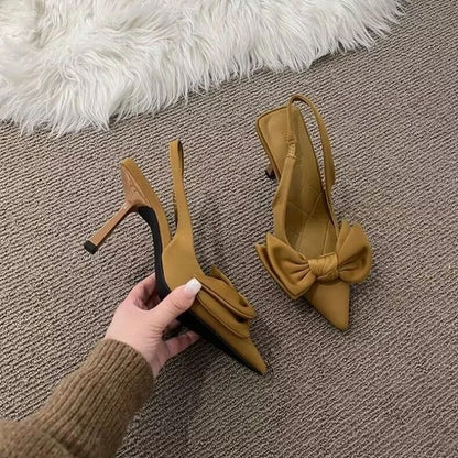 Women Shoes  Summer New Butterfly Knot Women Slingbacks Heels Shoe