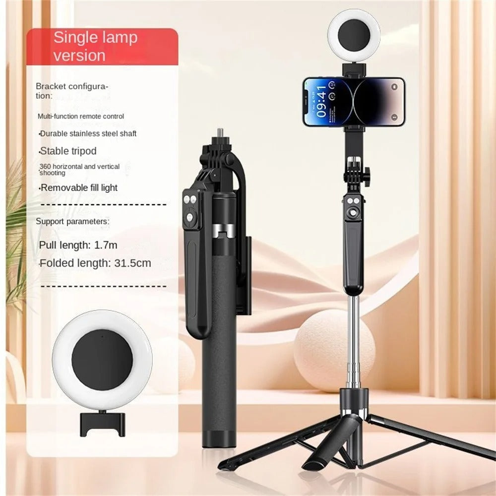 ✨ Wireless Selfie Stick Tripod with Light &amp; Bluetooth Remote ✨