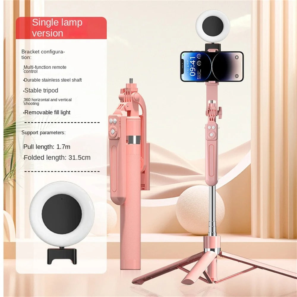 ✨ Wireless Selfie Stick Tripod with Light &amp; Bluetooth Remote ✨