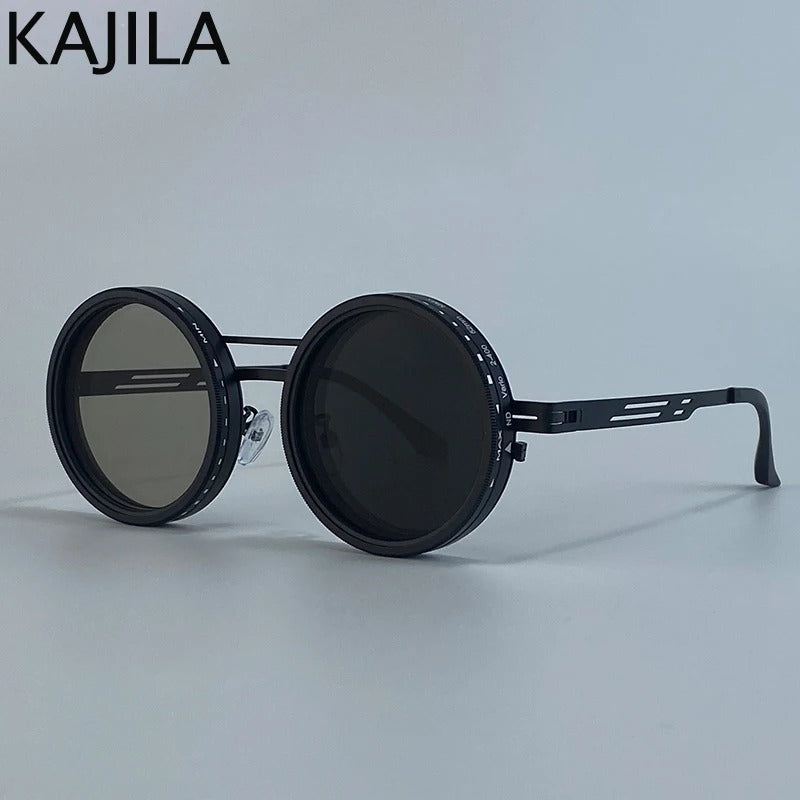 🕶️ Round Steampunk ND9 Adjustable Dimming Sunglasses 🕶️