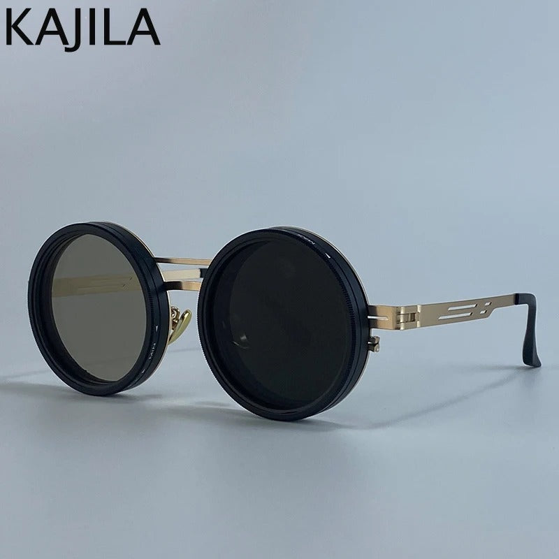 🕶️ Round Steampunk ND9 Adjustable Dimming Sunglasses 🕶️