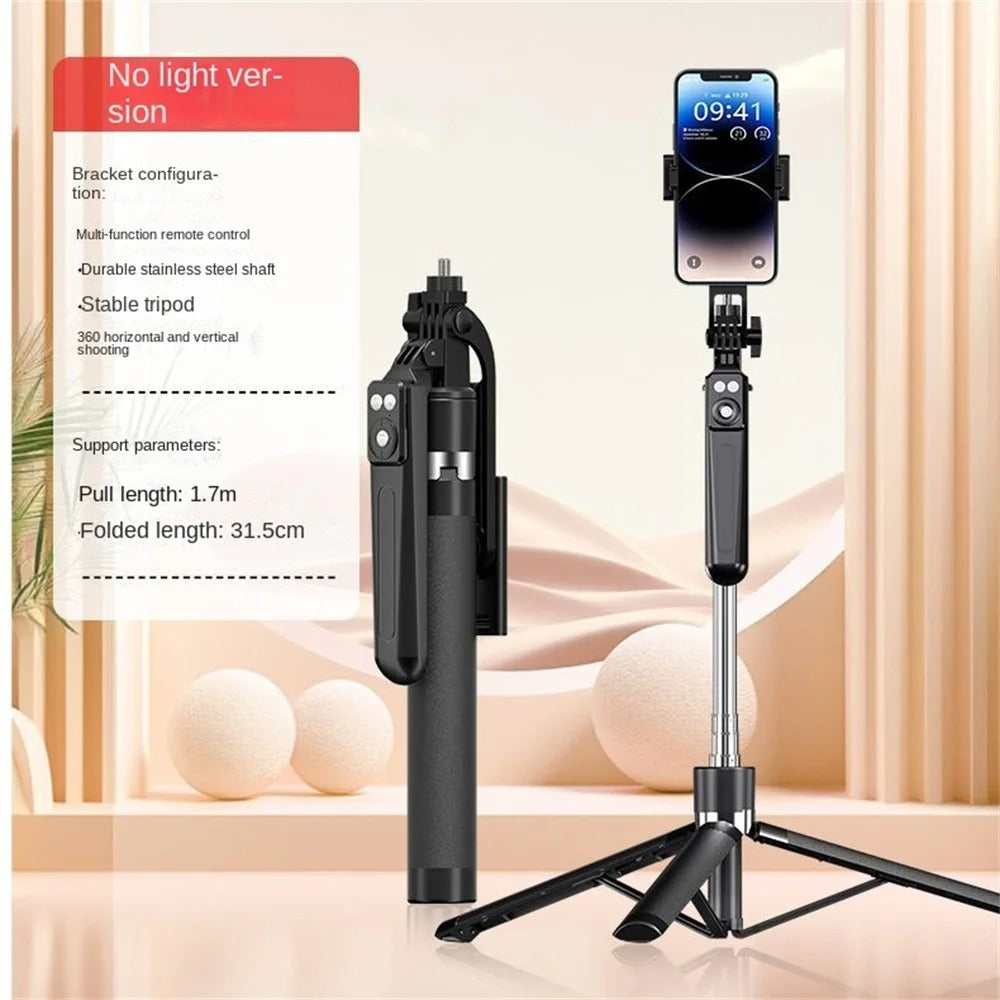 ✨ Wireless Selfie Stick Tripod with Light &amp; Bluetooth Remote ✨